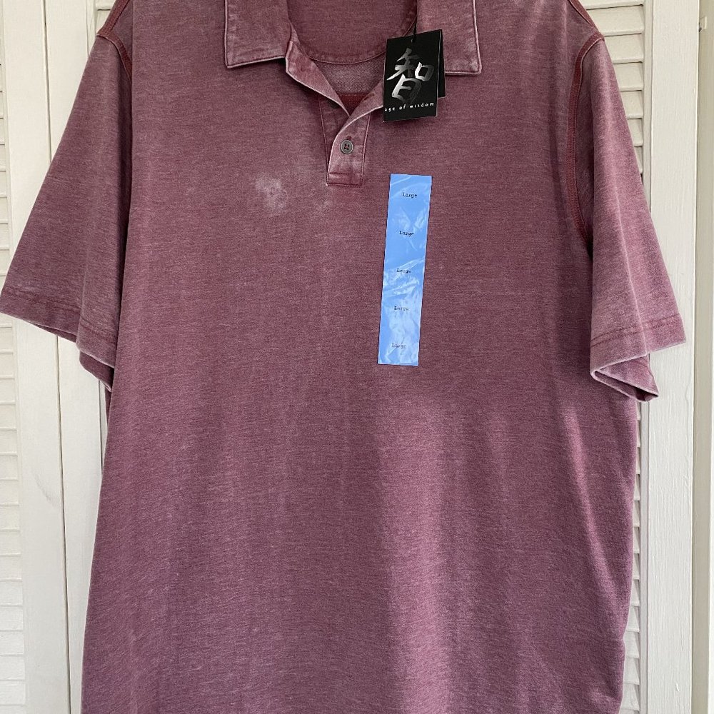 Men's heathered wine color polo shirt (*NWT)